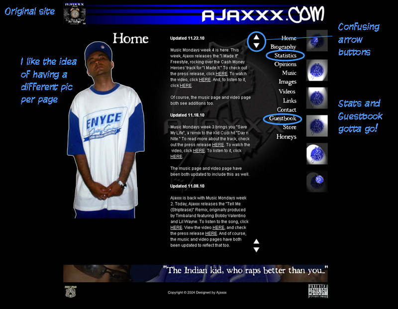 Home page mark up
